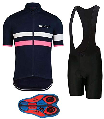 Men's Bike Clothing Set Cycling Jerseys Road Bicycle Shirts Kit + Bib Shorts Quick-Dry Full Zipper Riding Clothes