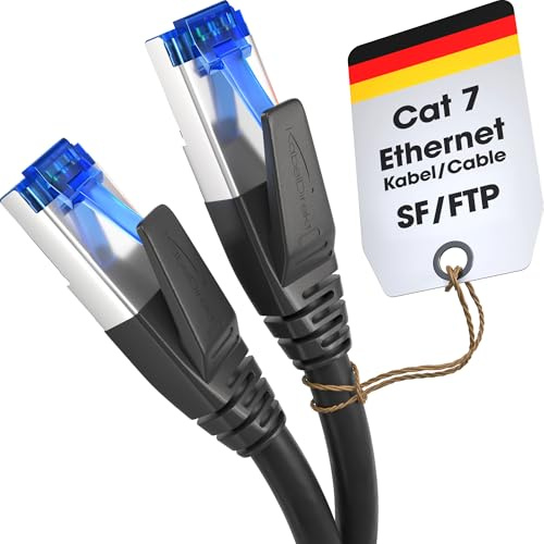 KabelDirekt – Cat 7 Netzwerkkabel, bruchfest – 7,5m – 10 Gigabit LAN Kabel & Ethernet Kabel, erhältlich in 0,25-30m (Patchkabel für Highspeed-Netzwerke, PC, Switch/Router/Modem, RJ45, schwarz)