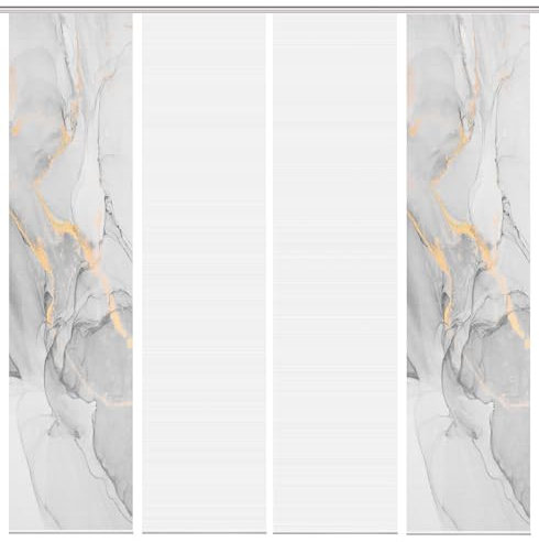 Vision S 4er-Set Flächenvorhänge MARMOSA, halbtransparent, Höhe 260 cm, grau