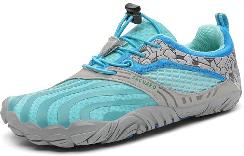 SAGUARO Barfußschuhe Barfussschuhe Kinder Outdoor Sport Barfuß Schuhe Jungen Mädchen Zehenschuhe Traillaufschuhe Fitnessschuhe rutschfest Badeschuhe Wasserschuhe Blau,Gr.35