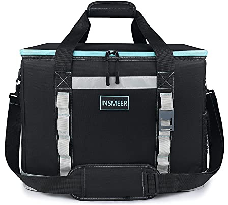 INSMEER 48L Kühltasche Gross Faltbare, 65 Can Kühltasche Thermotasche Isoliertasche für Getränke, XXL Wasserdicht Hitzebeständig Einkaufstasche für Ausflug, Picknic, Camping, Wandern, Strand