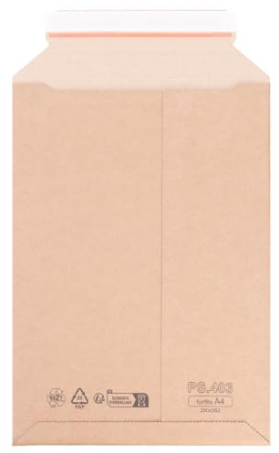 verpacking pochettes d'expédition en carton ondulé 250 x 353 mm - A4 brunes [taille et quantité au choix] enveloppe d'expédition en carton autocollante 100 pièces