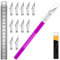 Artcut 1 Stück Bastelmesser Hobbymesser mit 11 Stück Edelstahlklingen-Kit, 1 Stück Stahl 15 cm Lineal für Kunst, Scrapbooking, Schablonen