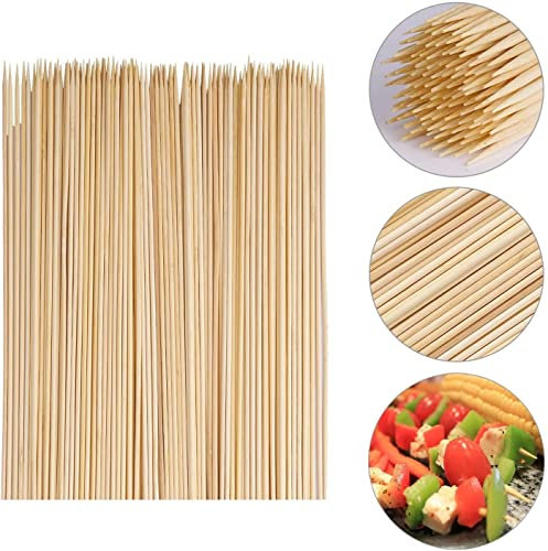 MAQA 1000 uds Brochetas Madera de bambú, palitos para brochetas de 15 cm, palillos largos para barbacoa arrosticini