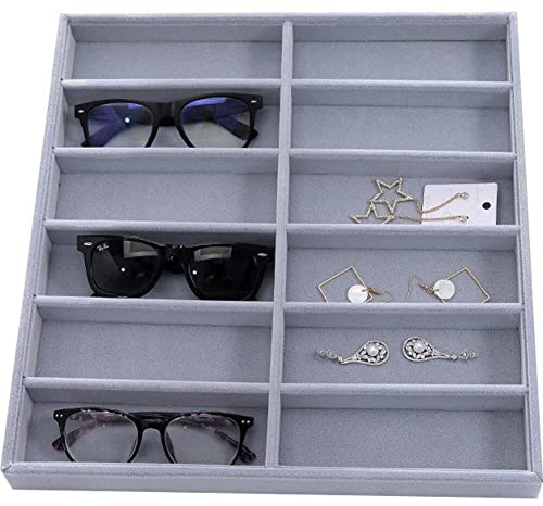 Fopytu 12 Occhiali Slot Vassoio, Box di Smistamento 'organizzatore di Occhiali, Occhiali Sole, Custodia per Occhiali, Orologi per Gioielli Mostrano Una Custodia per Espositore Vassoio