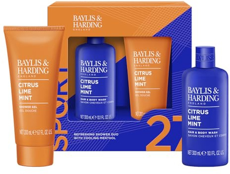 Baylis & Harding Citrus, Lime & Mint Men's Refreshing Shower Duo Gift Set - Vegan Friendly (Pack of 1)