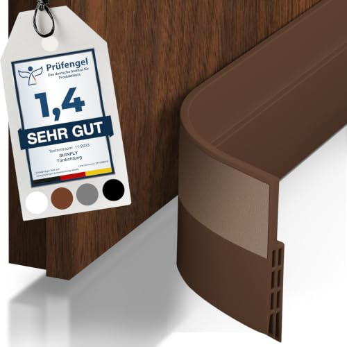 shinfly Paraspifferi Sottoporta, Paraspifferi Porta Blindata - 100 x 5cm, Ideale per Ridurre il Rumore, Sottoporta Anti Insetti/Polvere/Aria Fredda, Facile e Veloce da Installare(Marrone)