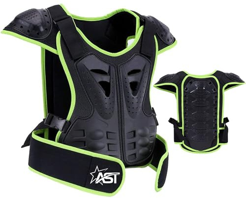 STAR AST Motorcycle Chest Protector Vest Anti-Fall Motorcycle Protective Chest&Back Support Protector for Dirt Motorcycles Snowboarding Skiing Skating Scooter