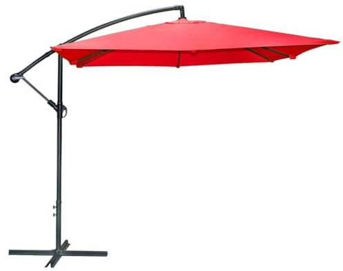 Meublorama Parasol excentrado Cuadrado Rojo 250x250 cm