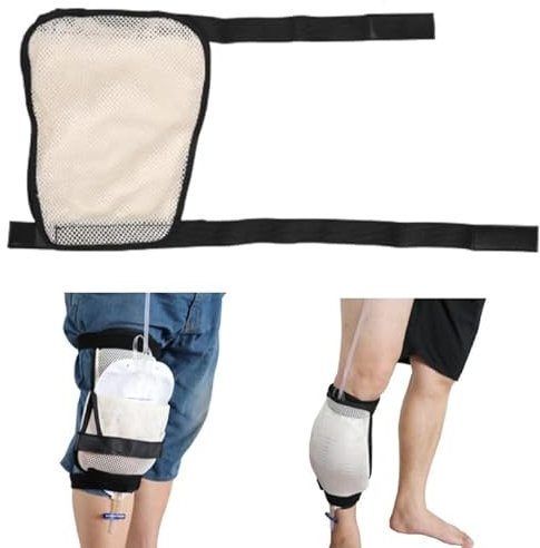 Supporto per Sacca per Drenaggio Urinario, Supporto per Sacca per Gamba del Catetere con Cinghia Elastica Supporto per Sacca per Catetere di Grande capacità in Rete Traspirante