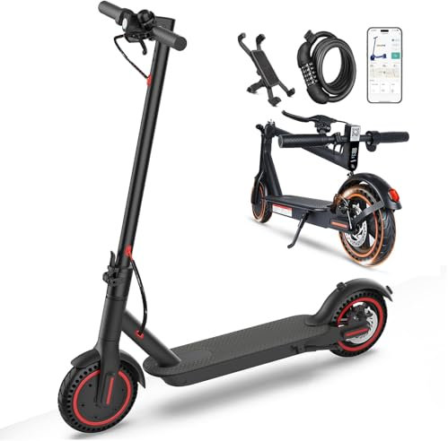Electric Scooter 350W Motor With 20-30KM Range Electric Scooters Adult Max Speed 25KM/H 8.5 inch Solid Tyres Folding E Scooter App Control and Double Braking System 3 Speed ​​Modes 120kg Load