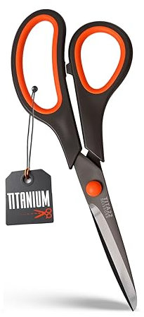 Titanium Coated 8 Heavy Duty Scissors – TITA22™ Ultra Sharp, Rust-Resistant, Comfortable Handle, Multipurpose for Office, Home, School & Crafting Scissors (Pack of 1)