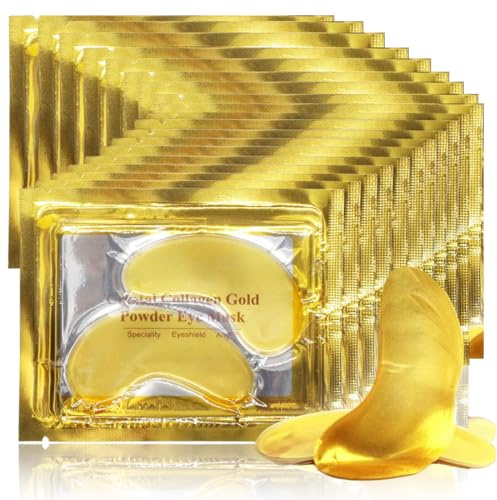 NHQZ 20 Paia Patch Occhi, Patch Occhiaie E Borse, 24K Oro Maschera Occhi,Contorno Occhi Eye Patch,Per Occhi Gonfi,Idratante,Rimuovi Borse E Occhi,Contorno Occhi Occhiaie