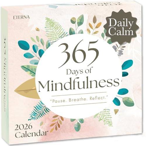 2026 Mindfulness Daily Desktop Calendar | Day To Day Tear Off Calendar with 365 Positive Affirmation Exercises for a Year of Calm Self Care, Box Calendar Gift For Women, Christmas Stocking Stuffer