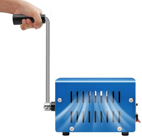 Generador de Manivela Manual de 20 W, 28 V con Carga USB - Corriente de Emergencia para Excursiones de Campo, Operaciones de Rescate y Entrenamiento