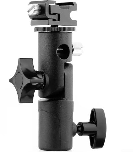 Porte-parapluie avec griffe supérieure pour flash sécurisé et lampe LED