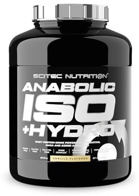 Scitec Nutrition Anabolic Iso+Hydro – Vassleproteinblandning – med kreatin, maca och aminosyror – ZMB6-komplex för upprätthållande av testosteronnivåer, 2000 g, Vanilj