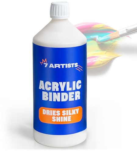 7 Artists Acrylbinder Transparent 1000 ml – Acryl Medium für Acrylfarben | Acryl Verdünner und Paint Medium zum Mischen Acrylfarbe | Acrylbinder Künstlerbedarf | Acrylic Paint Blend