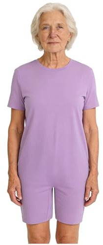 Unisexe Combinaison de Soin Personnes Âgées Grenouillère Alzheimer Pyjama | Combishort,Manches Courtes,Fermeture Éclair Au Dos,Respirante,Extensible,,Femme Homme,Adulte,Personnes Âgées,Alzheimer