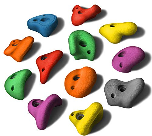ALPIDEX 12 Prises d'escalade L | Pierres Escalade | Taille L | Différentes Contre-Dépouilles, Formes, Couleurs | Set Prises d'escalade | Poignées Escalade - Couleur:Couleur mélangée