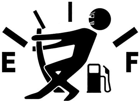 Bodbii - Adesivo per decorare il coperchio del serbatoio dell’auto, design divertente con l’indicatore della benzina