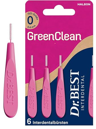 Dr.BEST GreenClean Interdental, Size 0, 6 Stück - Interdentalbürsten für eine sanfte Reinigung der Zahnzwischenräume