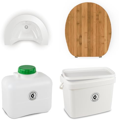 Kildwick FreeLoo Bamboo L - Composting Toilet DIY-Kit - Compact White