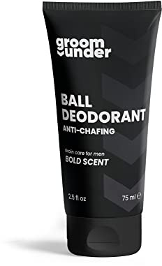Groom Under, Anti-Chafing Men's Ball Deodorant, Protects Against Sweat, Odour & Irritation, Groin Care Moisturiser, Soothing Aloe Vera, 75ml