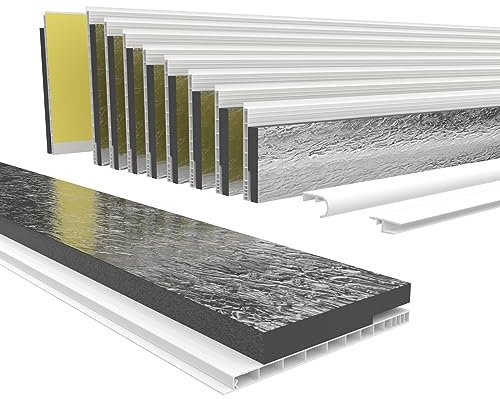 HEXIM Cubierta de caja de persiana enrollable de PVC con aislamiento Longitud: 1000-2000 mm, ancho: 120-320 mm, Solapa de inspección Tapa de protección (160 mm x 2 metros)