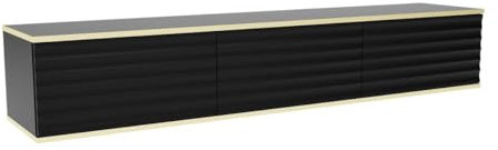 Pascal Morabito - TV-Hängemöbel mit 3 Türen - MDF - Schwarz & Goldfarben - ALESAR
