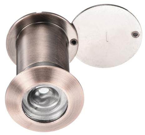 PATIKIL Regard de porte de 15/16 à 220 degrés pour porte de 1-3/4 à 2-15/16 avec couvercle de confidentialité rotatif pour maison, bureau, hôtel, bronze rouge