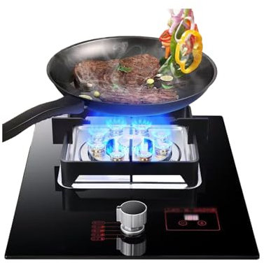 Cuisinière À Gaz, Cuisinière De Comptoir De Cuisine 5,2 KW, Cuisinière De Conversion Gaz/gaz LP, Minuterie Indépendante Des Deux Côtés, Avec Protection Contre L'extinction, For Cuisine Domestique(NG)