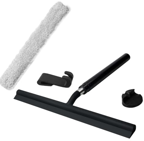 Telescoping Shower Squeegee With Cloth Covers And Hook Window Wiper For Floor Mirrored Tile And Glass Surfaces Cleaning Shower Floor Squeegee With Cloth Cover