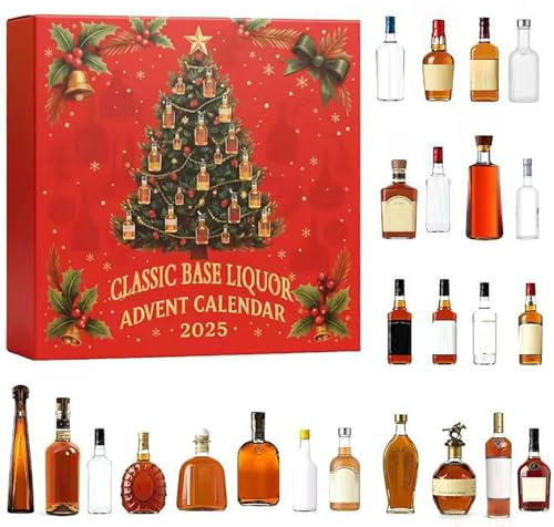 Whisky adventskalender, klassisk bassprit adventskalendrar, 24 mini spritkollektion för julnedräkning, semestergåvor set med 3D spritflaska hängen, tacksägelse julklappar