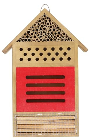 DOITOOL Casa de Madera para Abejas y Polinizadores Material Sintético Beige, Fácil de Observar Insectos en Jardín, Hotel para Abejas y Colmena Ecológica