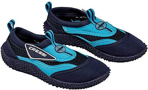 Cressi Coral Jr - Kinder Badeschuhe für Pool und Strand, Mehrfarbig (Blau/Hellblau), 25 EU
