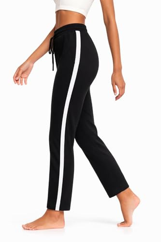 Aseniza Pantalón de Chándal Mujer 100% Algodón para Verano Con Bolsillo, Largos para Gimnasio Deportes Correr Jogging