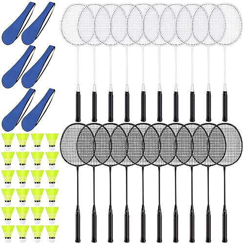 Chitidr 20/40 Pack Badminton Rackets Set with Shuttlecocks and Carrying Bags, Sturdy Lightweight Badminton Rackets Racquet for Adults Beginners Indoor Outdoor