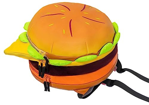 BBTISG Cheeseburger Rucksack, Kawaii Cartoon Atmungsaktiv Wasserdicht Studentenrucksack Cheeseburger Backpack Verschleißfest Aufhellend Lässig Schulterrucksack für Mädchen