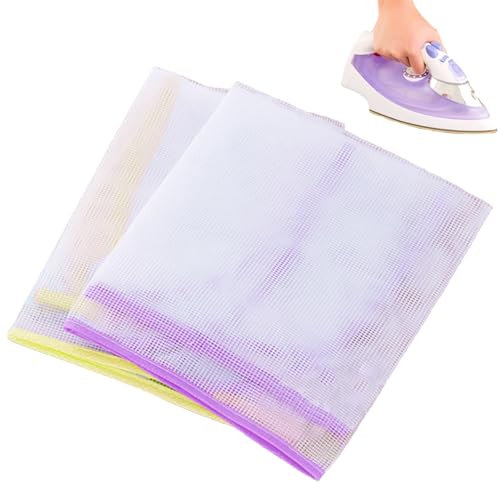 Jiakalamo 2 panni da stiro, rete protettiva da stiro, telo da stiro, a prova di combustione, resistente al calore, rete da stiro protettiva, 50 x 35 cm (colore casuale)