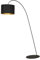 Licht-Erlebnisse Bogenlampe Schwarz Gold 205 cm hoch Stoff Metall Modern E27 Stehlampe Stehleuchte Wohnzimmer