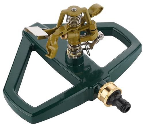 Arroseurs à pulsion en métal avec base en métal, arroseur à impact pulsé robuste en alliage de zinc à 360 degrés pour arrosage de pelouse, cour, jardin