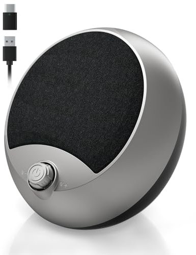 JIMYIU PC-Lautsprecher, Bluetooth & USB Computer-Lautsprecher, kristallklarer Klang, satte Bässe, direkte Steuerung, Monitorlautsprecher für PC, Mac, Laptop Grau