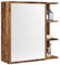 Myheimly Bad Spiegelschrank, Badschrank mit 1 Tür 5 Fächern,Badezimmerspiegel Wandmontage,Medizinschrank mit Spiegel,Holzwerkstoff Spiegelschrank,Altholz