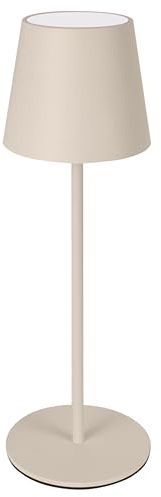 Majestic AGATA - Lampada da tavolo LED senza fili ricaricabile, Lunga durata, Dimmer Touch, Luce Calda-Naturale-Fredda, per interni ed esterni IP54, H37cm, SABBIA