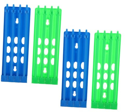 DOITOOL 4pcs Pigeon Leg Ring Holder Rack with Numbered Foot Ring Storage, Sturdy Plastic Bird Leg Bands Organizer for Racing Pigeons and Chicks, Blue and Green Set