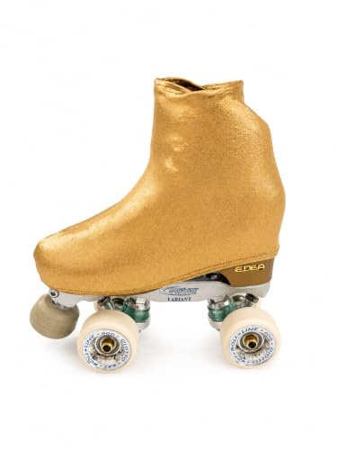 CRLSPORT Cubre patín para niña y Mujer, Funda PatinSkate, Professional Skating, Patinaje Hielo,artístico o en línea. 180 Densidad. Talla Universal Adulto y niños. Color Brillante Dorado