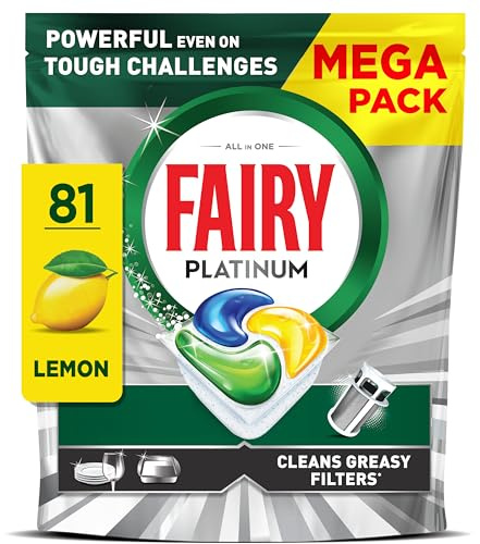 Fairy Platinum Dishwasher Tablets, Lemon, 81 Capsules