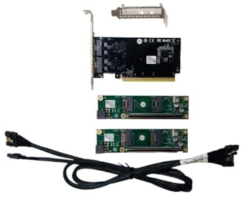 External PCI Express x16 4.0 to SFF-8654 8I Slim SAS Adapter 2*SFF-8654 8I to PCI-E X8 Baseplate +2* SFF-8654 8I to SFF-8654 8I 70CM Intersection Cable