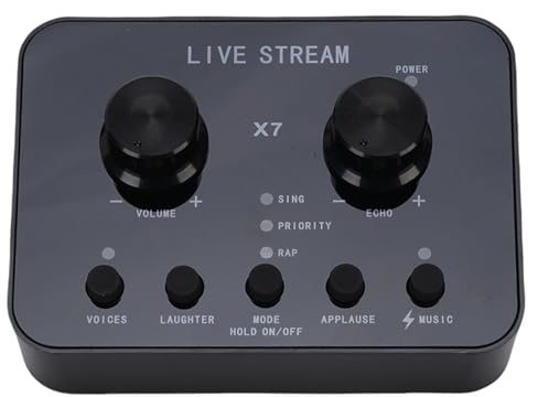SUNGOOYUE Live-ljudkort, Extern Röstväxlare med 12 Ljudeffekter och Bakgrundsmusikkomprimering, för Bärbar Dator, Smartphone, Surfplatta, Röstinspelning, Livestreaming